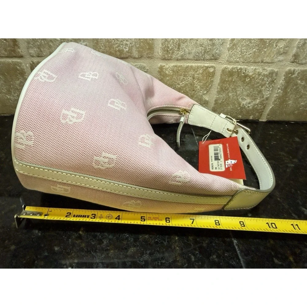 NWT Vintage Y2K Dooney & Bourke Pink Signature Monogram Hobo Bucket Print Tote